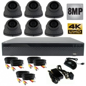 8mp Varifocal Dome CCTV System with 6 Cameras - 4K/ Uhd